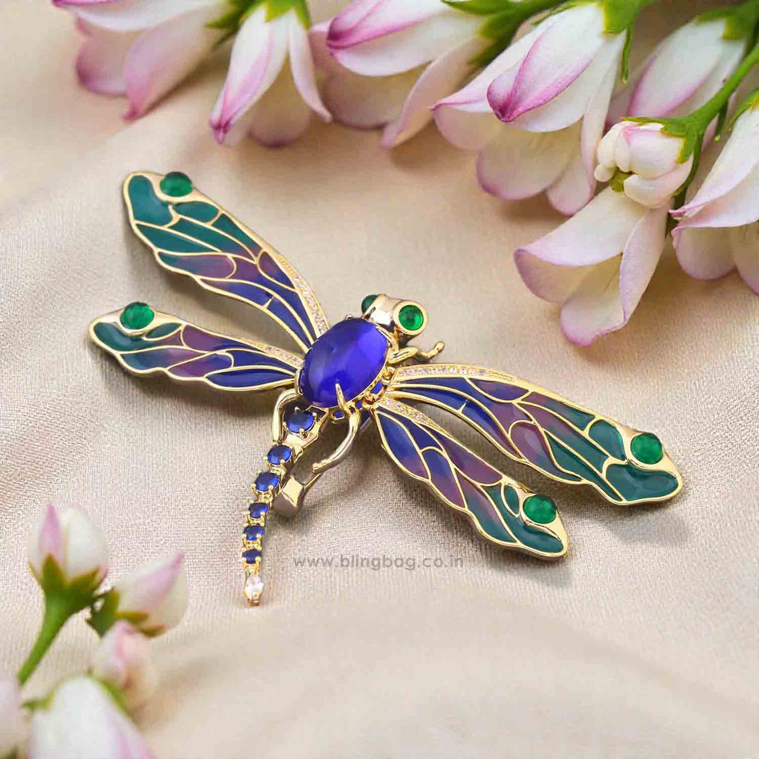Multicolor Aurora Dragonfly Brooch