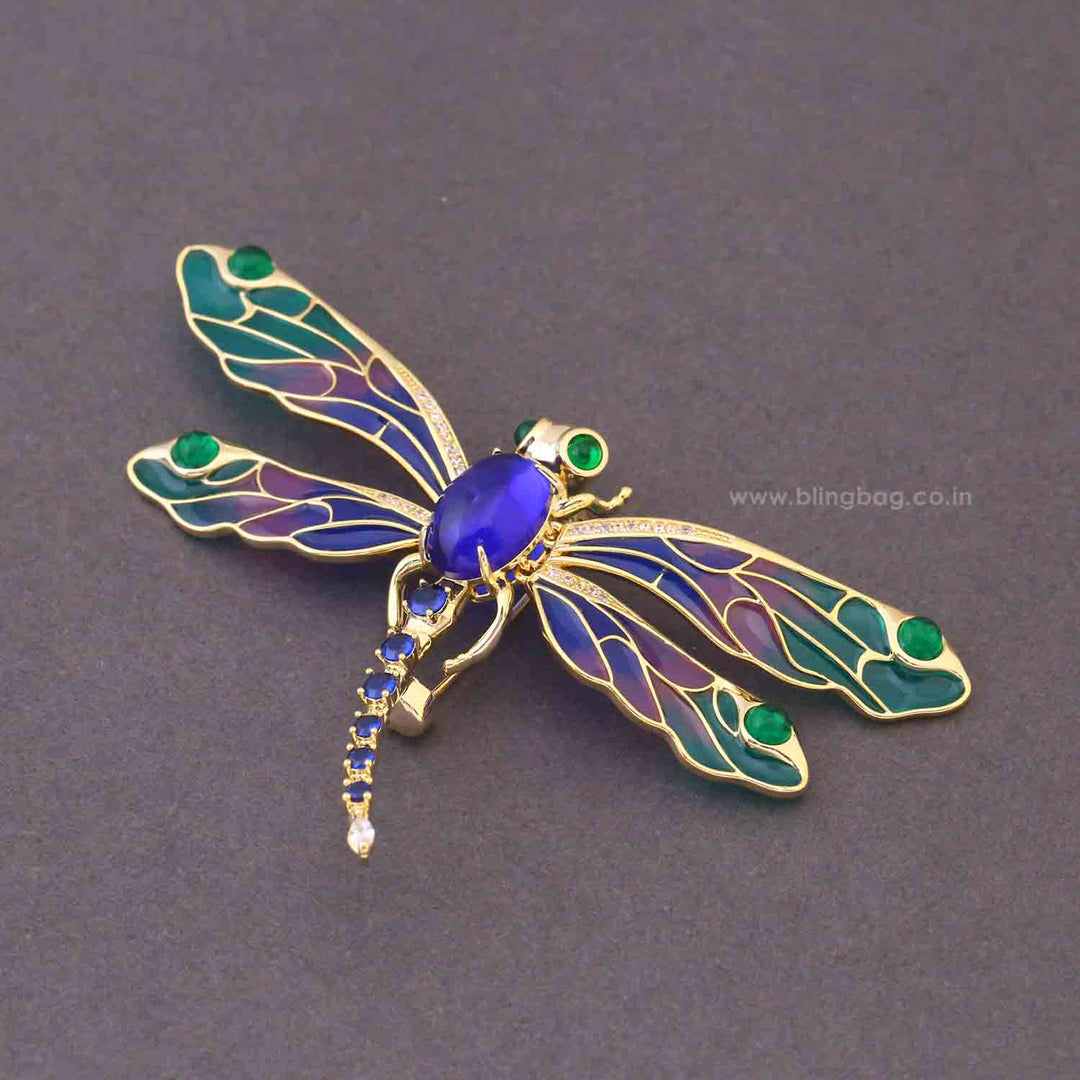 Multicolor Aurora Dragonfly Brooch