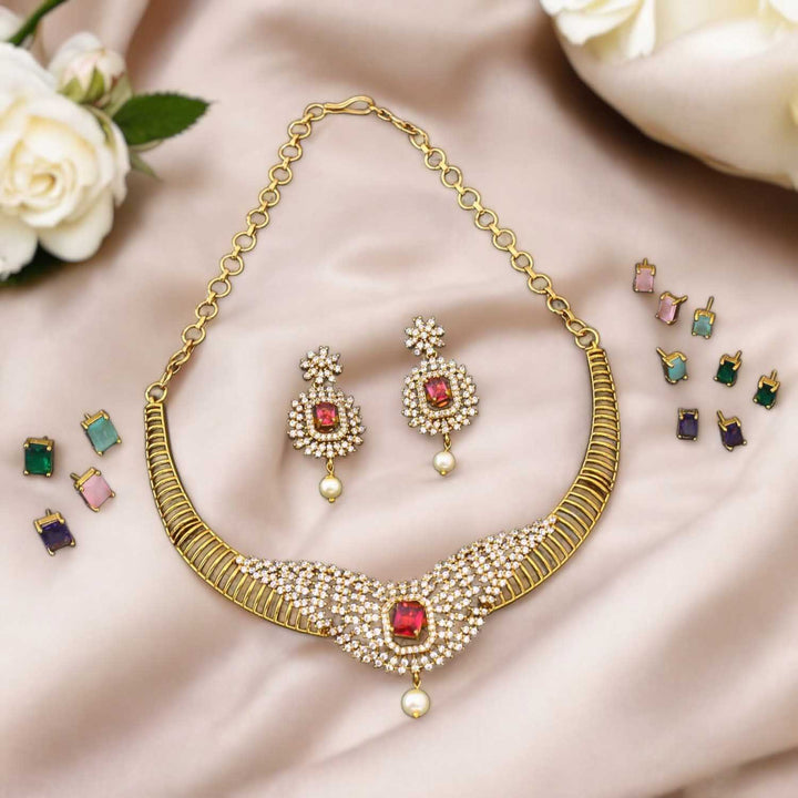 Multicolor Avni Hasli Victorian Jewellery Set - New Arrival