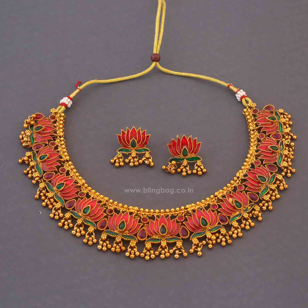 Multicolor Bahula Antique Jewellery Set - New Arrival