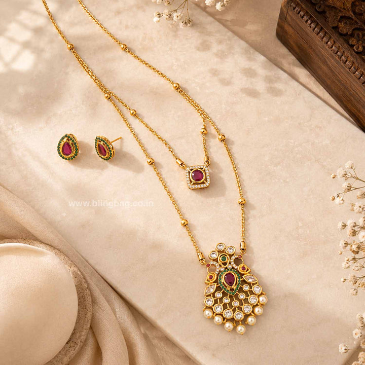 Multicolor Bavitha Antique Jewellery Set - New Arrival