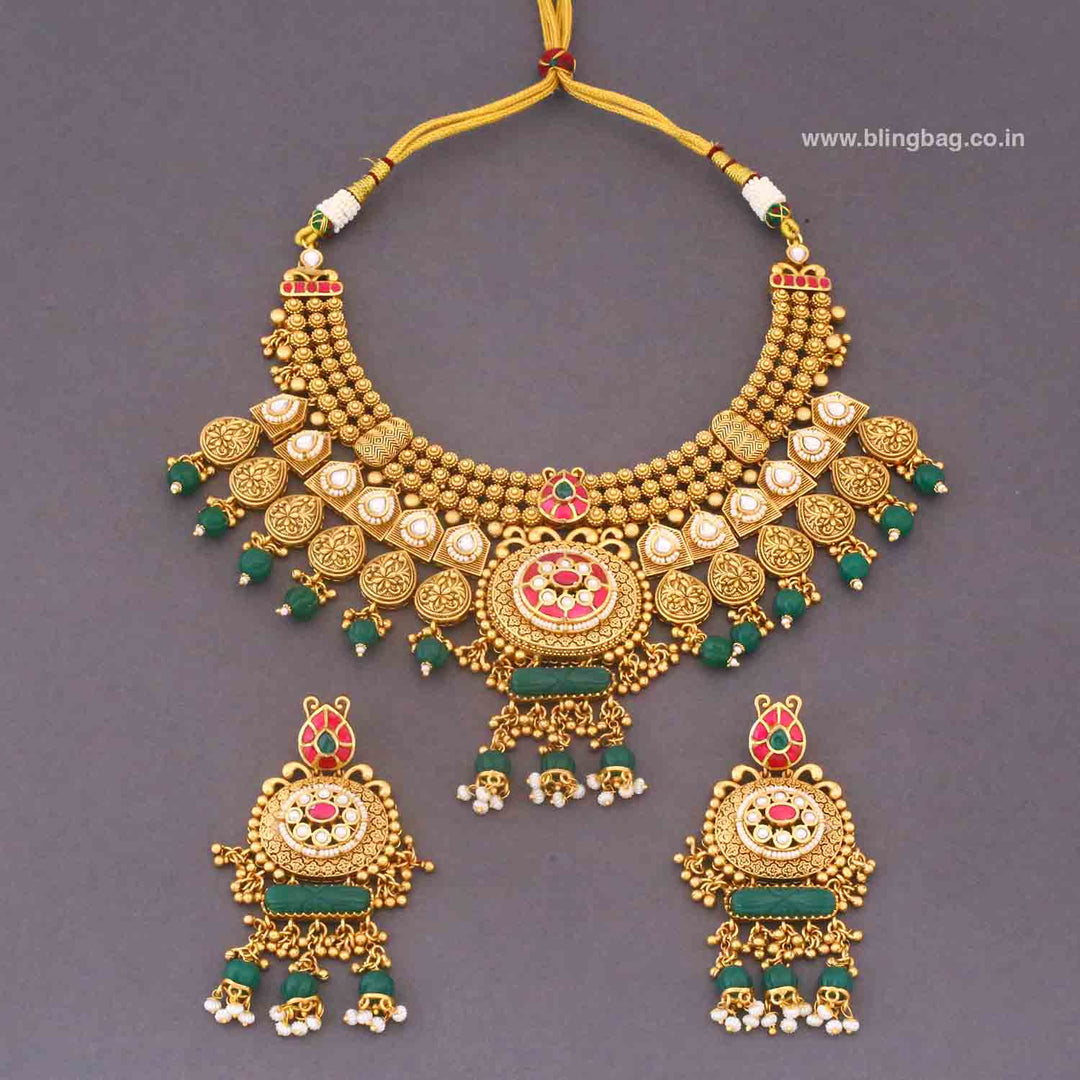Multicolor Belani Heritage Jewellery Set