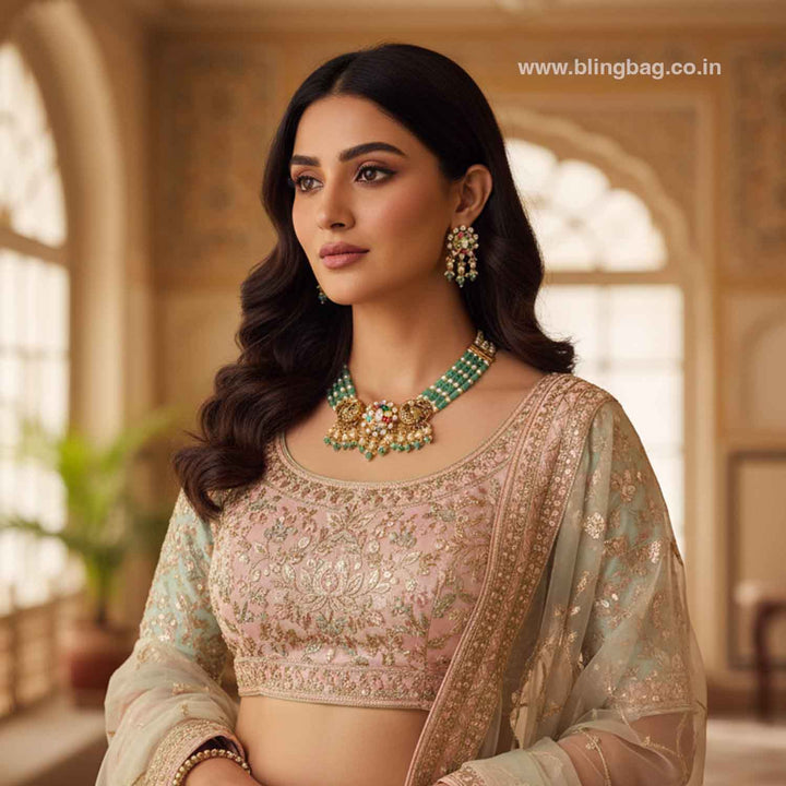 Multicolor Bhaktiini Jadau Jewellery Set - New Arrival