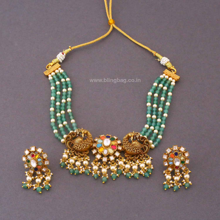 Multicolor Bhaktiini Jadau Jewellery Set - New Arrival