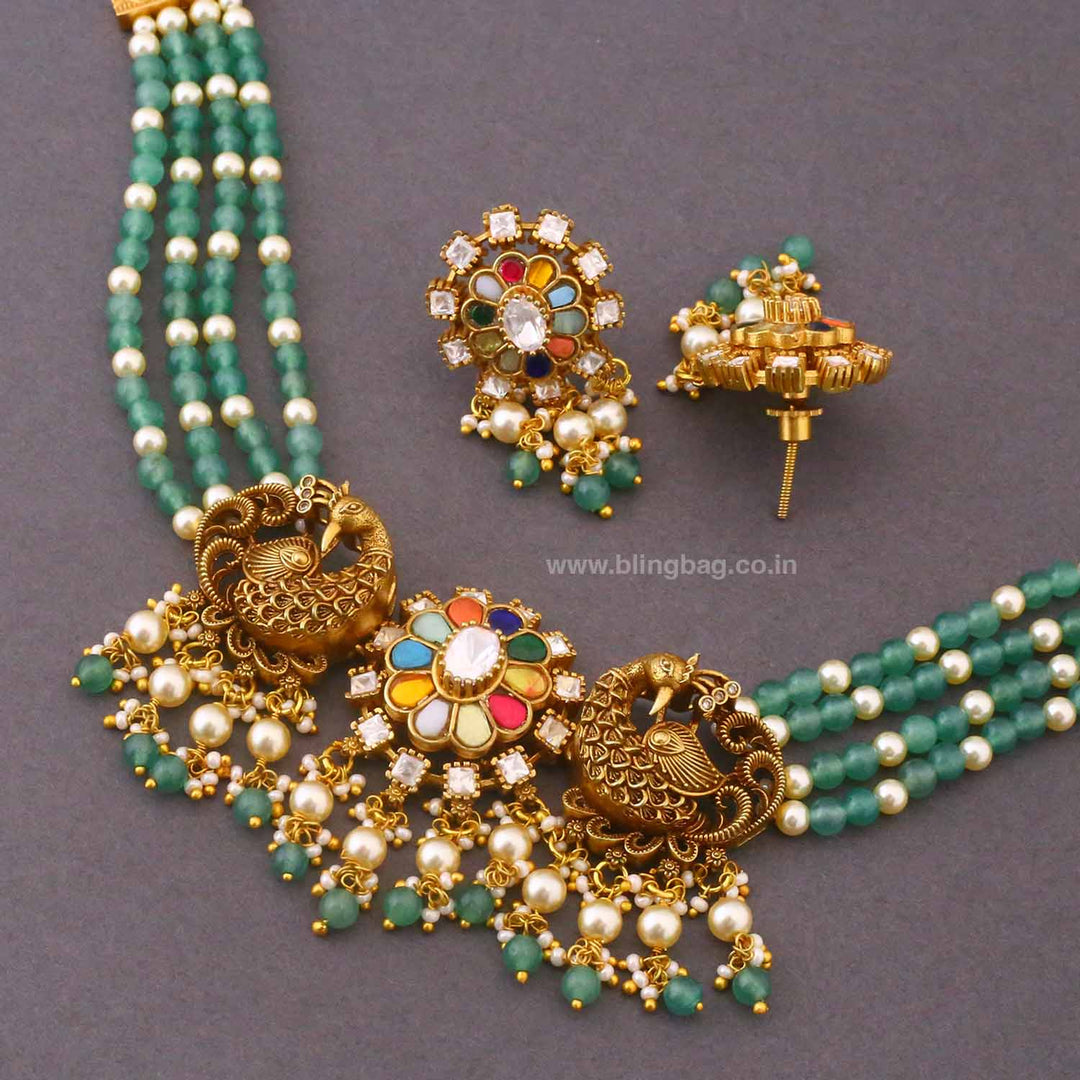 Multicolor Bhaktiini Jadau Jewellery Set - New Arrival