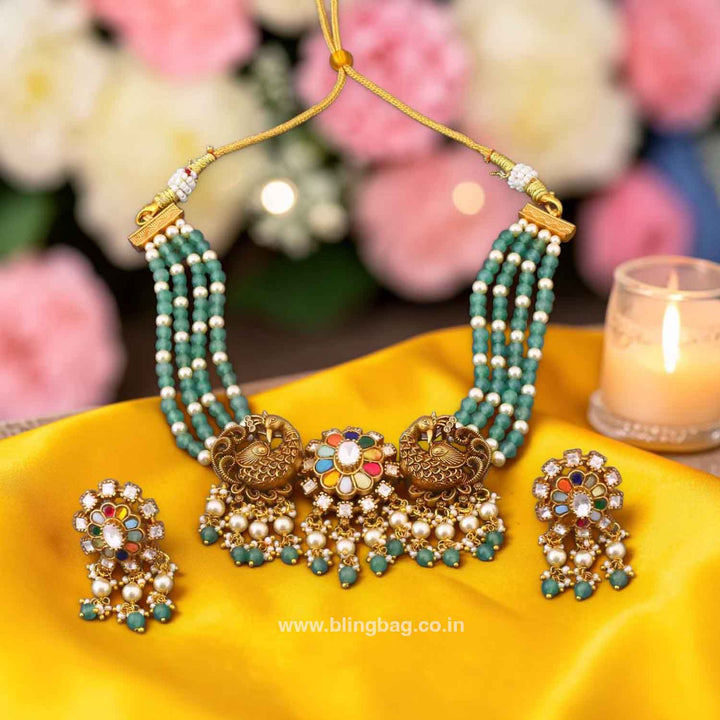 Multicolor Bhaktiini Jadau Jewellery Set - New Arrival