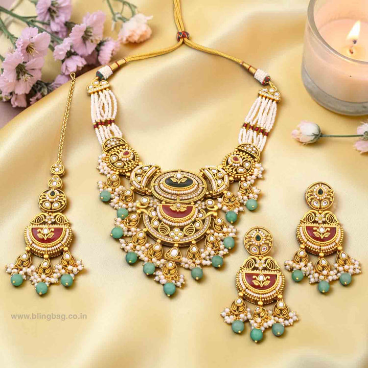 Multicolor Bhavyaa Kundan Jewellery Set