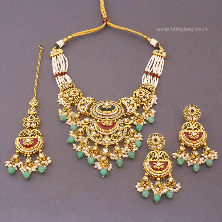 Multicolor Bhavyaa Kundan Jewellery Set