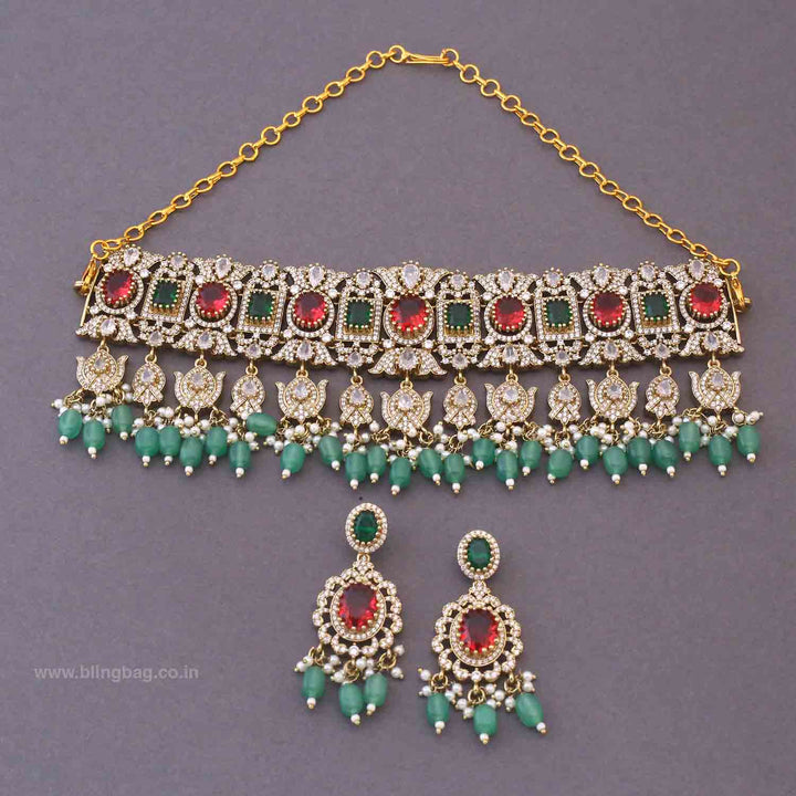 Multicolor Calindra Victorian Jewellery Set - New Arrival