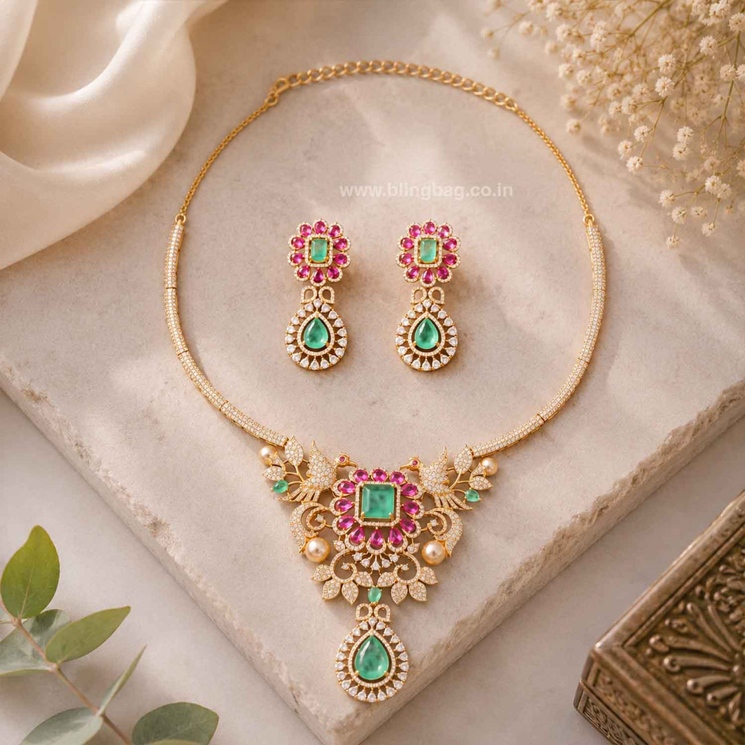Multicolor Camilaia Zirconia Jewellery Set- New Arrivals