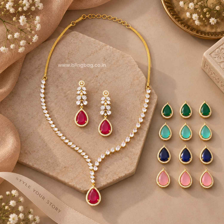 Multicolor Celeste Victorian Jewellery Set - New Arrival