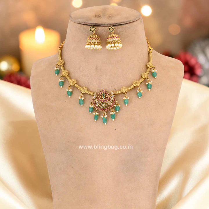 Multicolor Chandikai Temple Jewellery Set - New Arrival