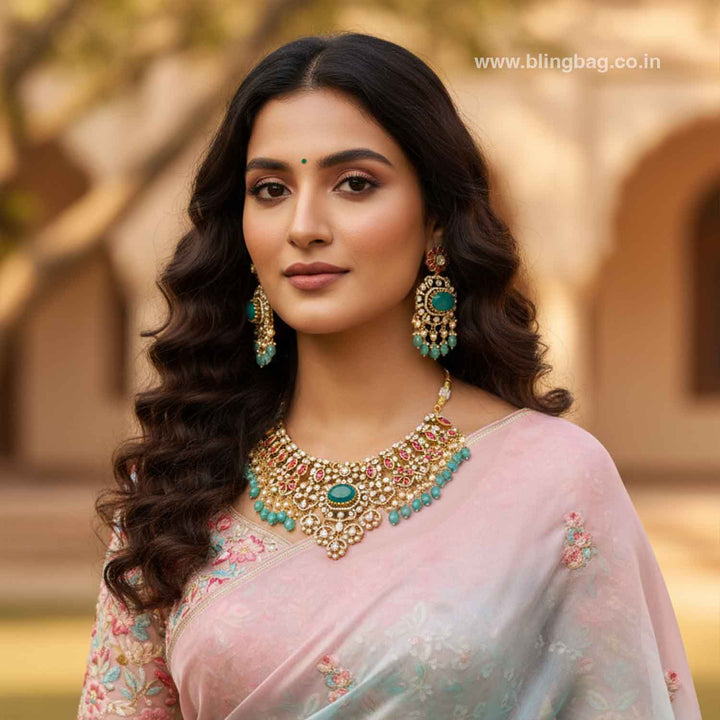 Multicolor Divyaa Victorian Jewellery Set - New Arrival