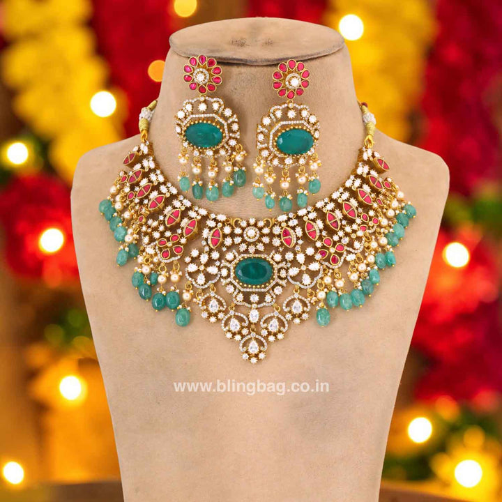 Multicolor Divyaa Victorian Jewellery Set - New Arrival