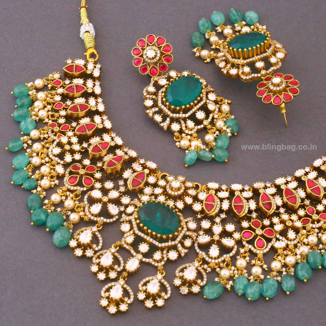 Multicolor Divyaa Victorian Jewellery Set - New Arrival