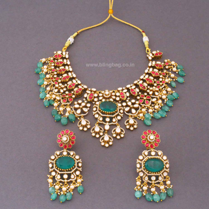 Multicolor Divyaa Victorian Jewellery Set - New Arrival