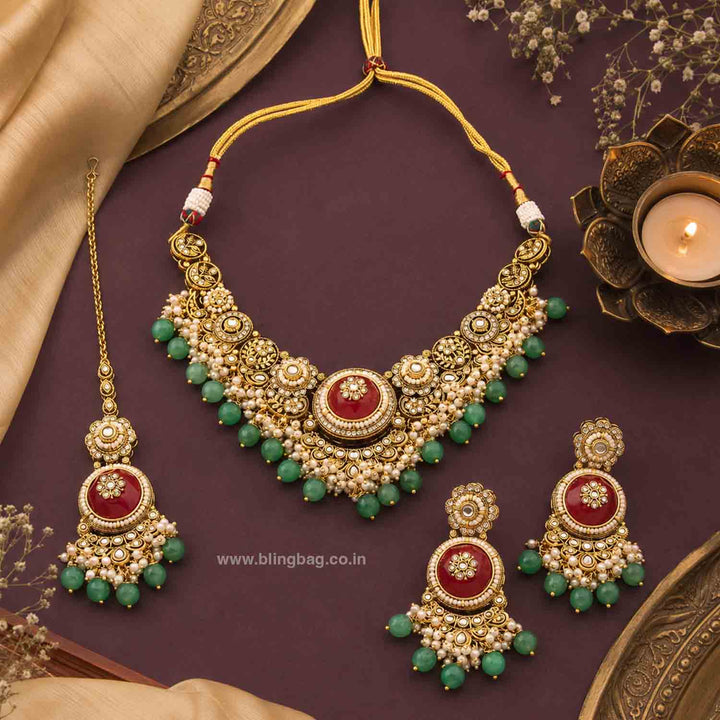 Multicolor Diyaa Kundan Jewellery Set