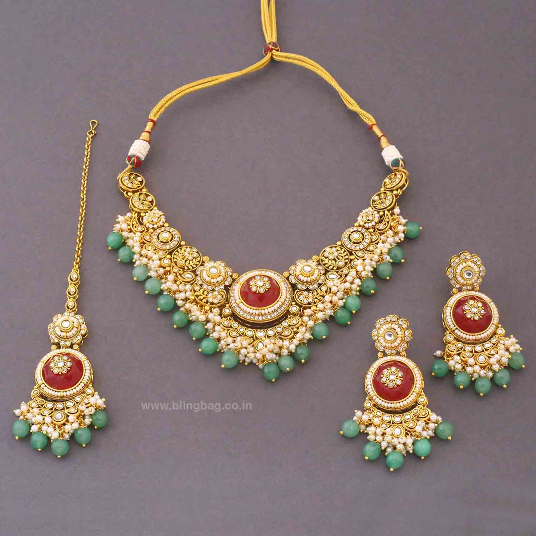 Multicolor Diyaa Kundan Jewellery Set