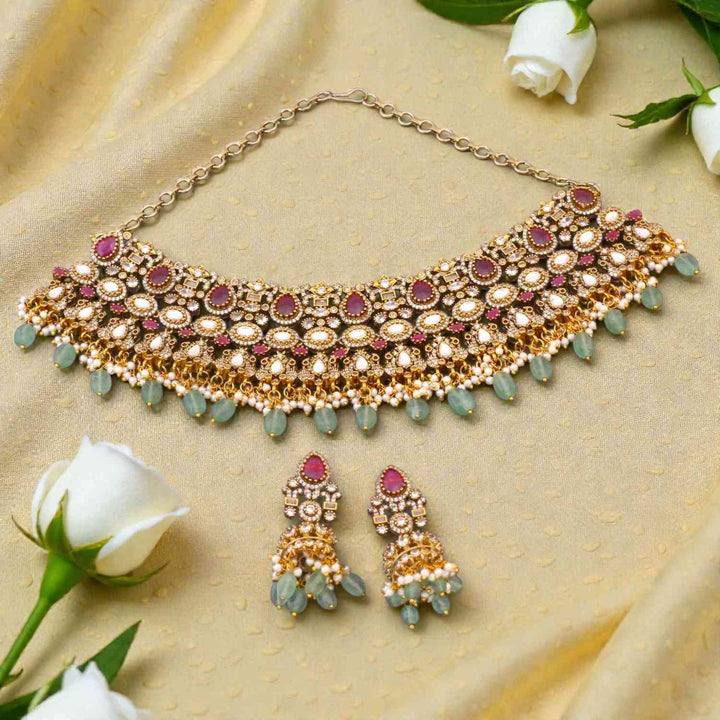 Multicolor Ellaa Victorian Jewellery Set