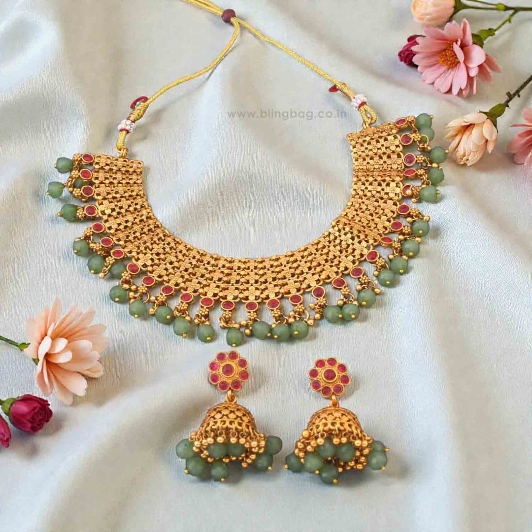 Multicolor Farida Antique Jewellery Set - New Arrival