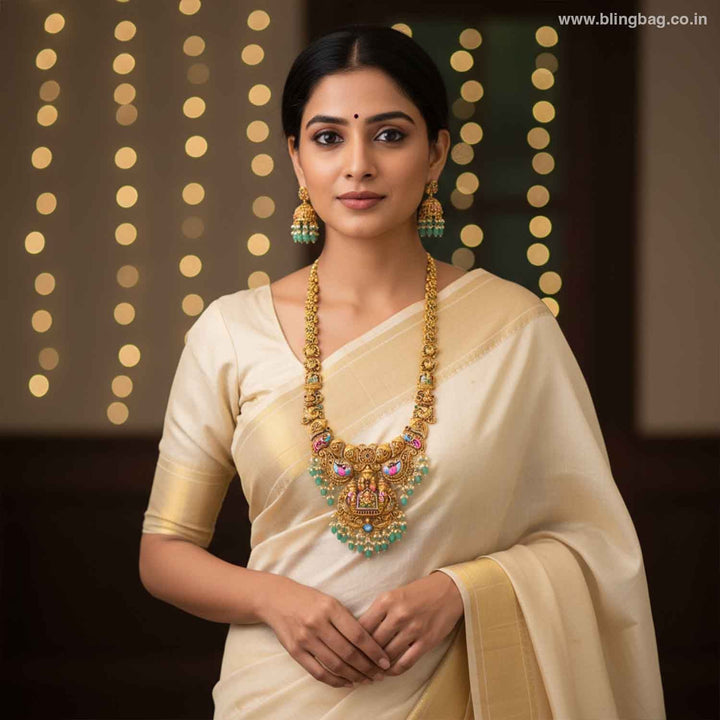 Multicolor Gajanand Temple Jewellery Set- New Arrivals