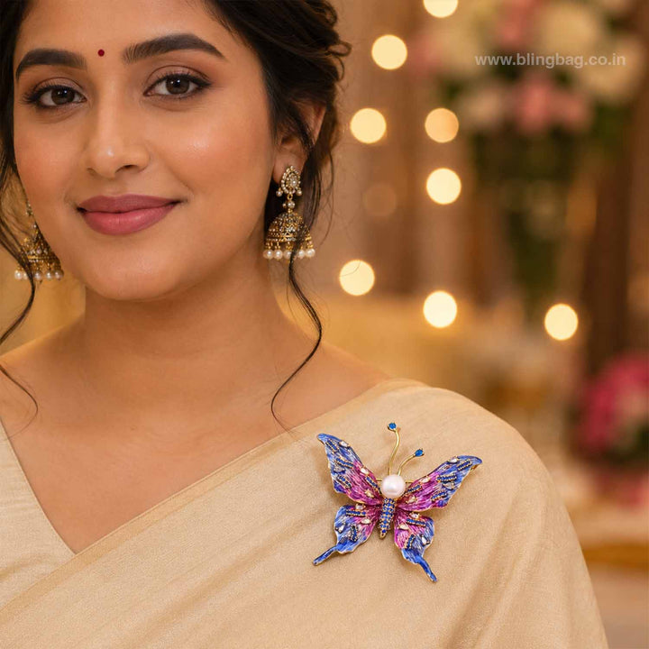 Multicolor Galaxy Butterfly Brooch