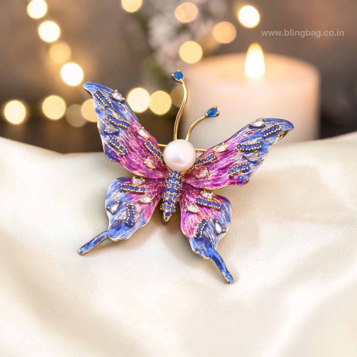 Multicolor Galaxy Butterfly Brooch