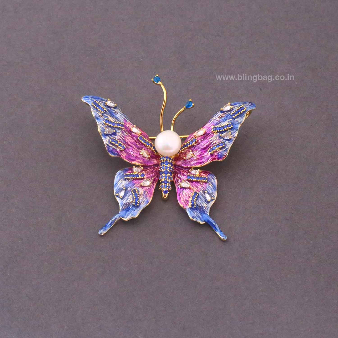Multicolor Galaxy Butterfly Brooch