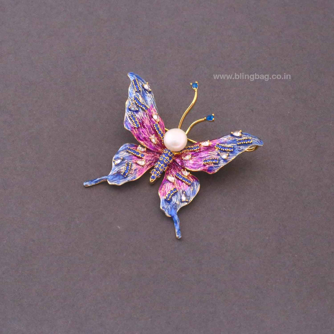 Multicolor Galaxy Butterfly Brooch