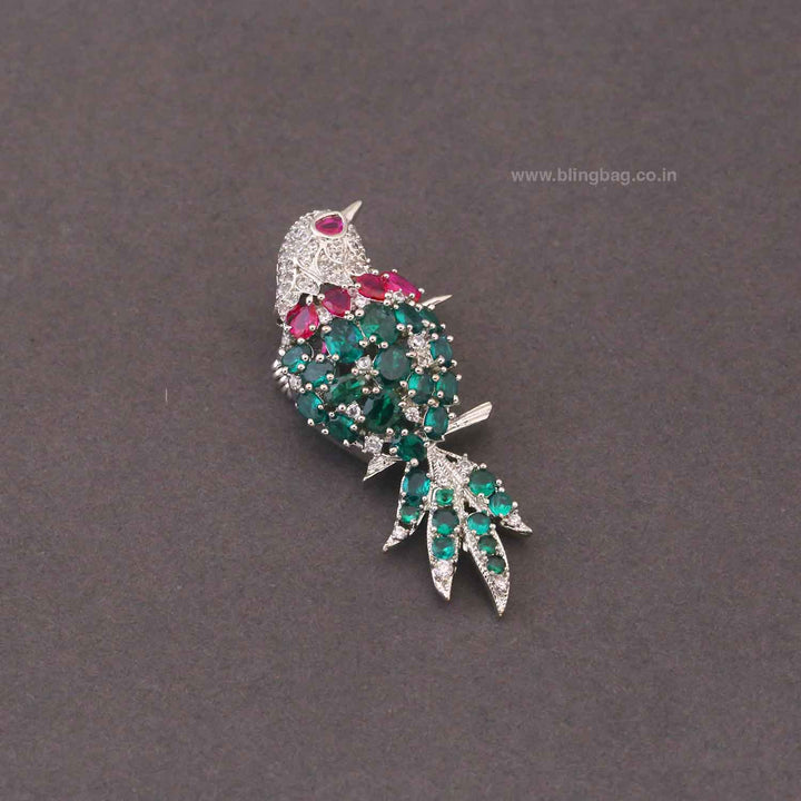 Multicolor Garden Bird Brooch
