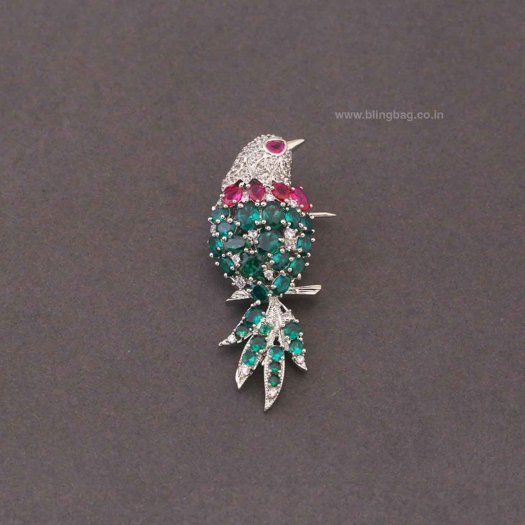 Multicolor Garden Bird Brooch