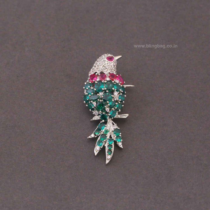 Multicolor Garden Bird Brooch