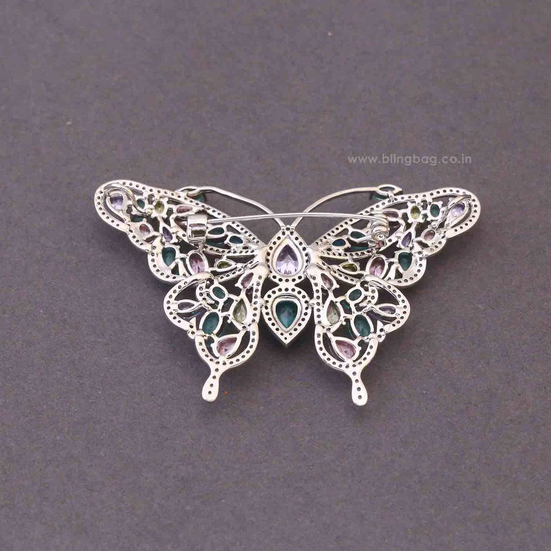 Multicolor Gemstone Flight Brooch