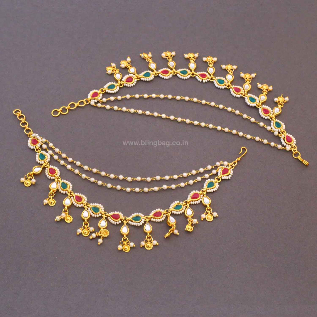 Multicolor Godavarii Antique Ear Chain