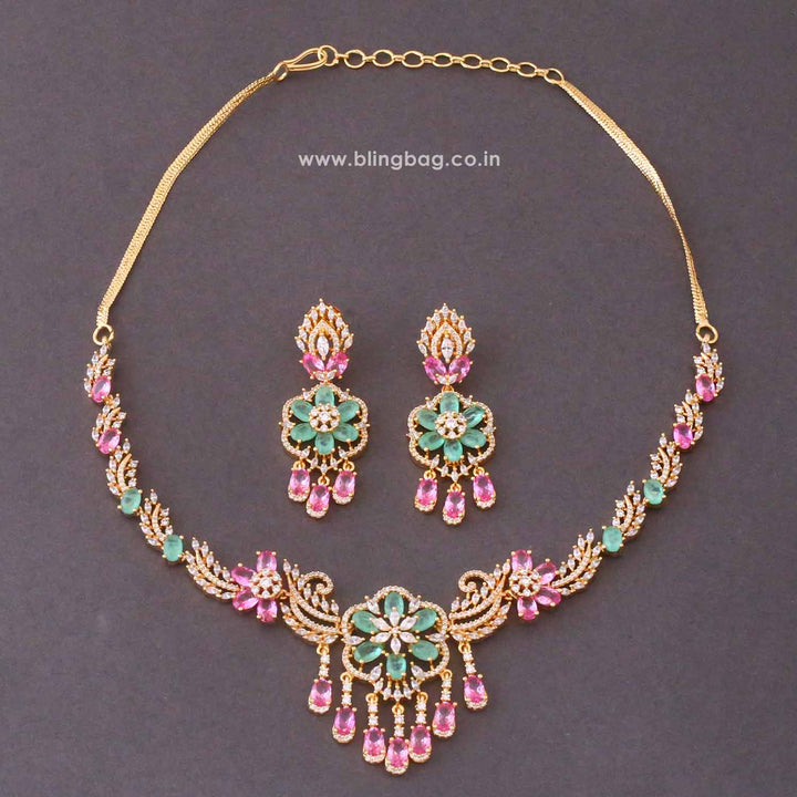 Multicolor Hannahe Zirconia Jewellery Set- New Arrivals