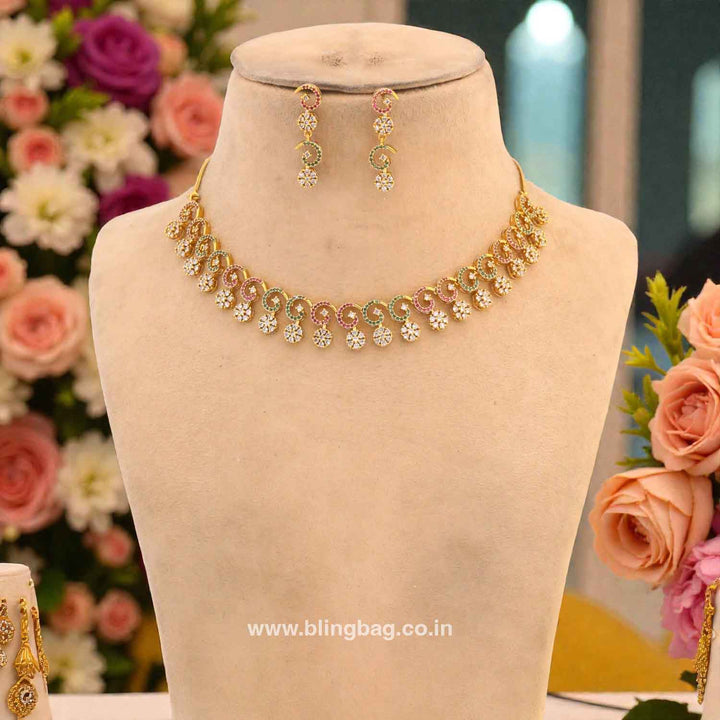 Multicolor Ihitha Antique Jewellery Set - New Arrival