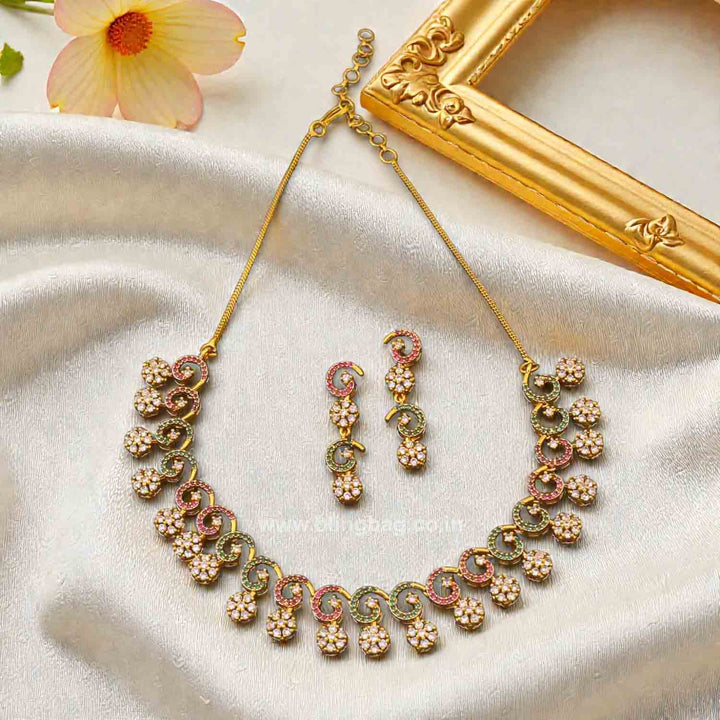 Multicolor Ihitha Antique Jewellery Set - New Arrival
