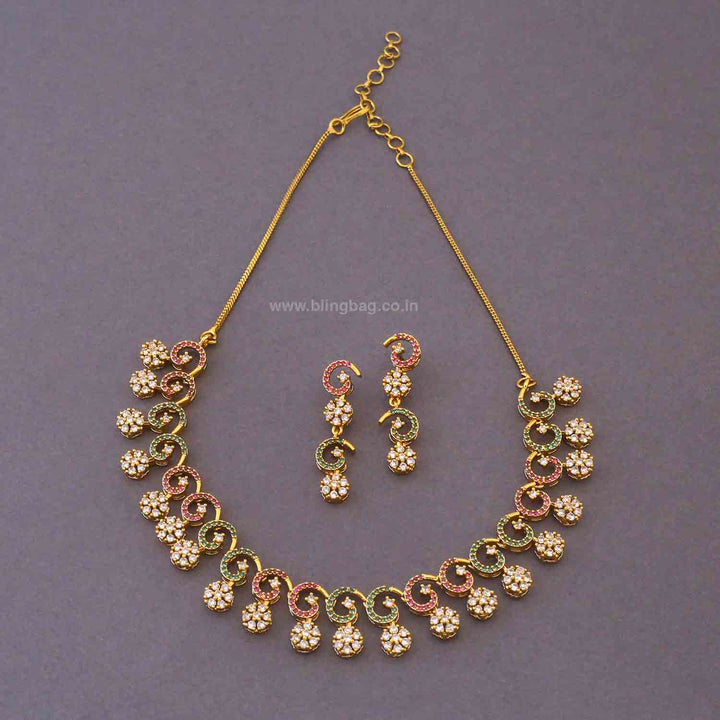 Multicolor Ihitha Antique Jewellery Set - New Arrival