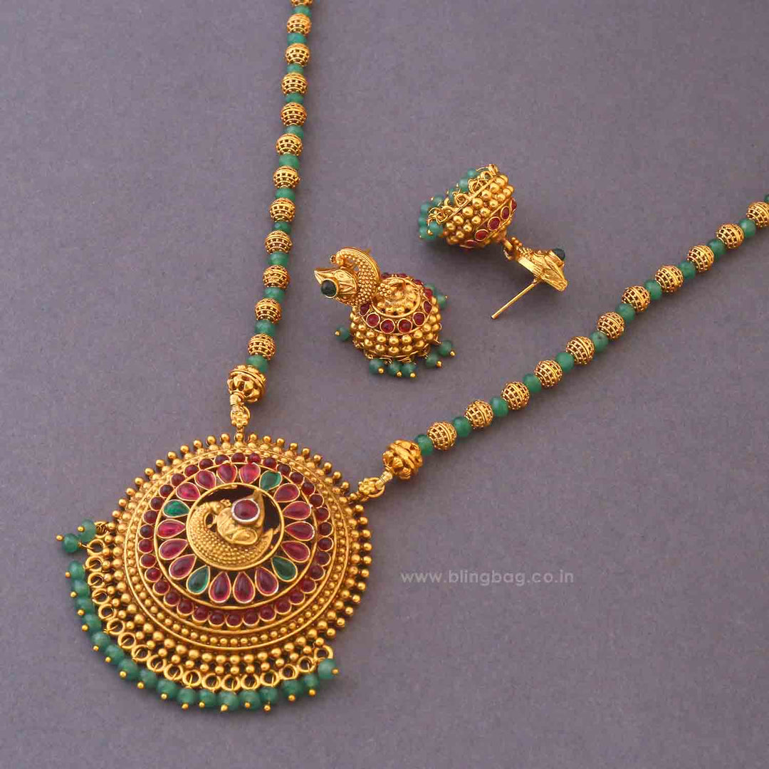 Multicolor Ila Antique Jewellery Set - New Arrival