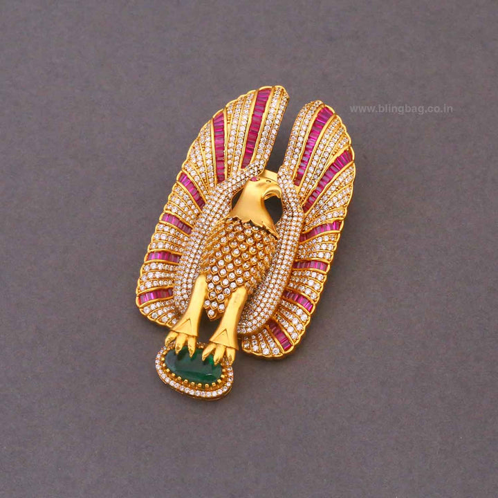 Multicolor Imperial Falcon Brooch
