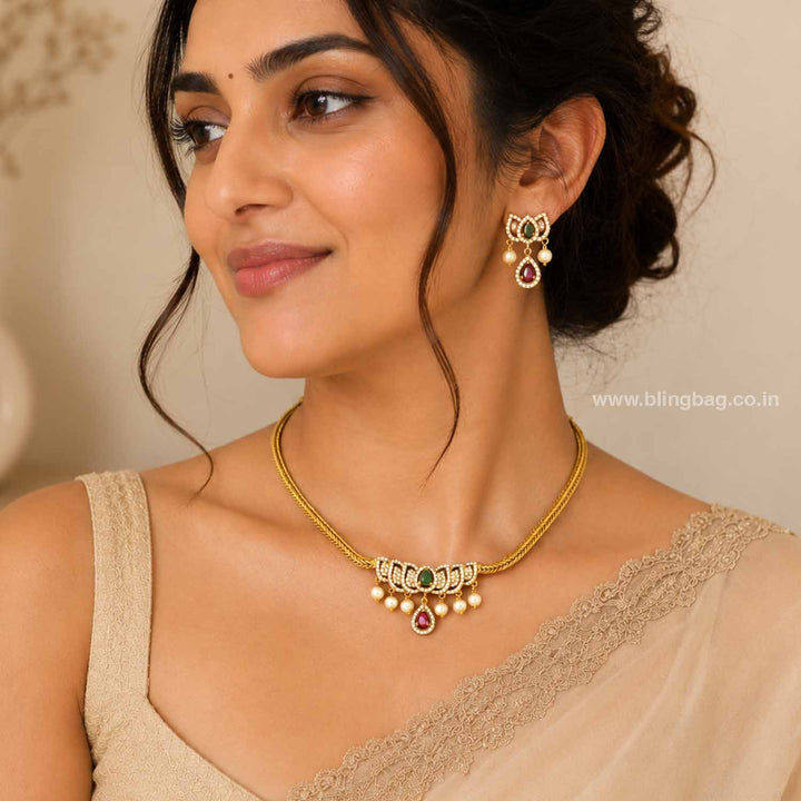 Multicolor Ipshita Antique Jewellery Set - New Arrival