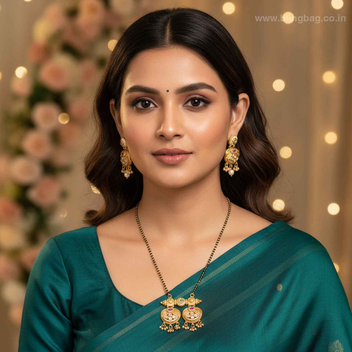 Multicolor Ishikawa Rajwadi Mangalsutra Set