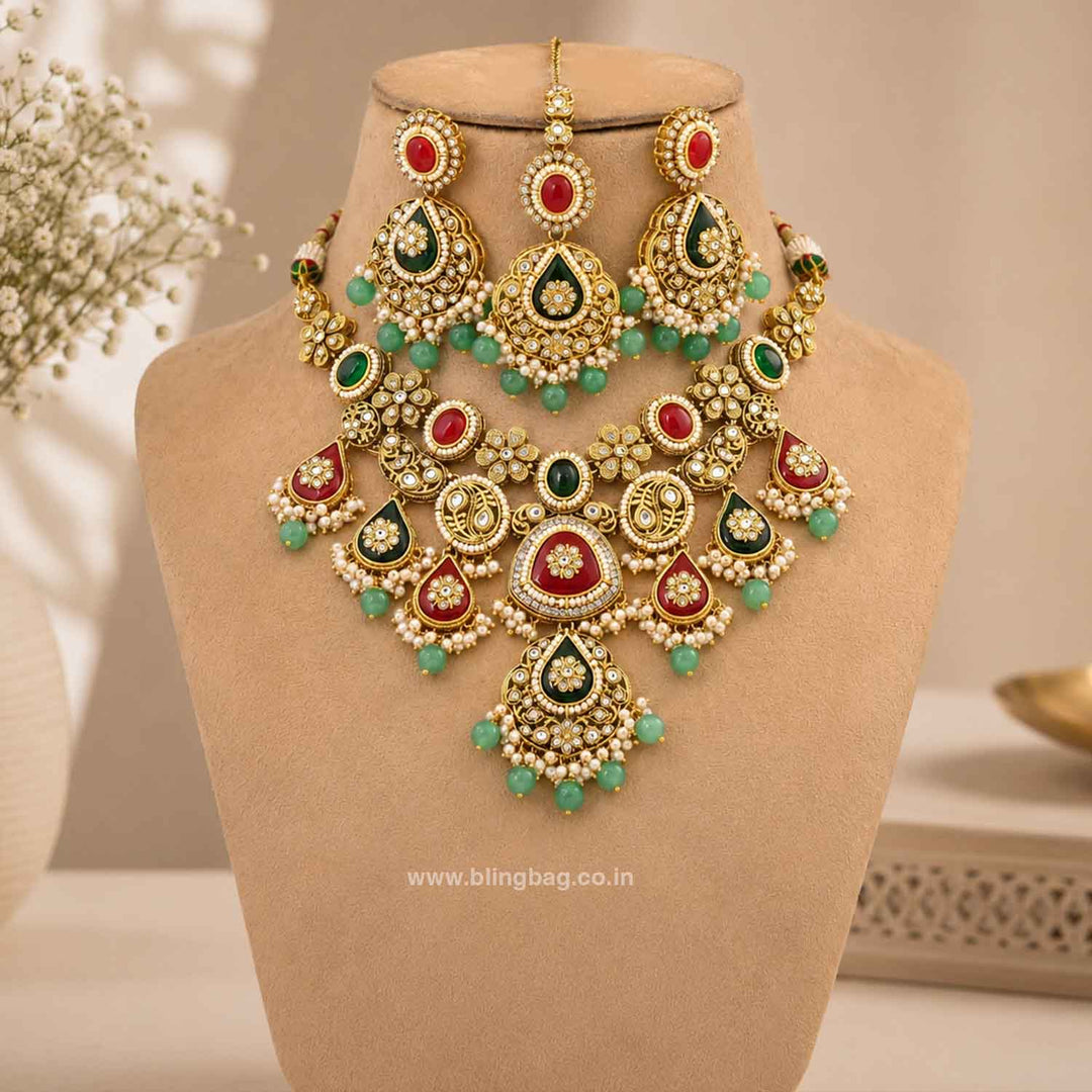 Multicolor Ishitaa Kundan Jewellery Set