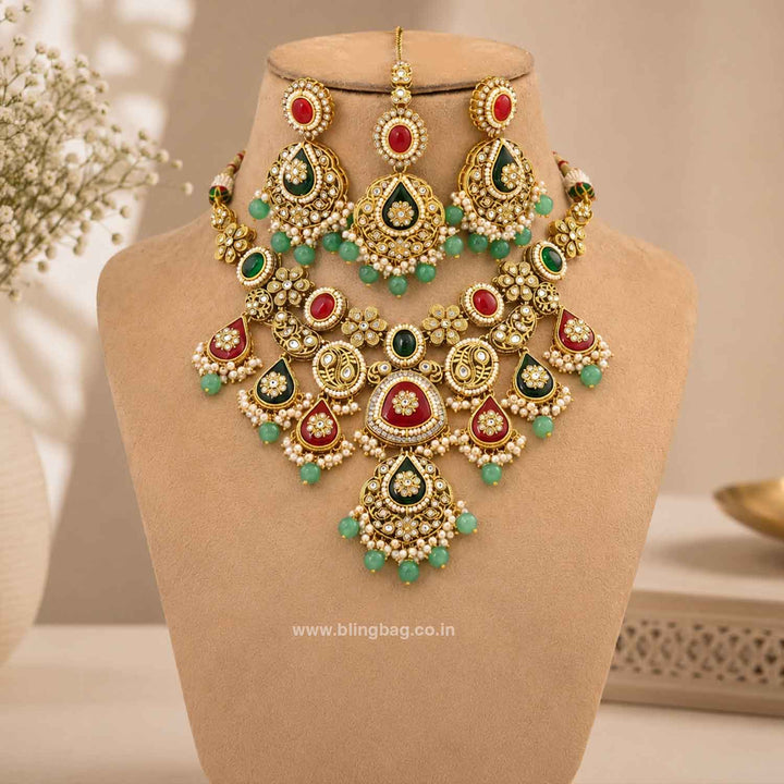 Multicolor Ishitaa Kundan Jewellery Set