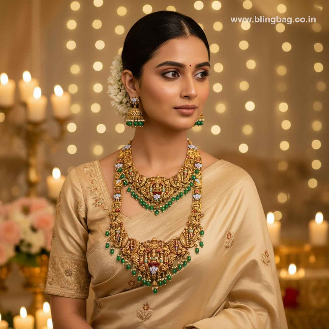 Multicolor Ishreena Bridal Temple Jewellery Set- New Arrival