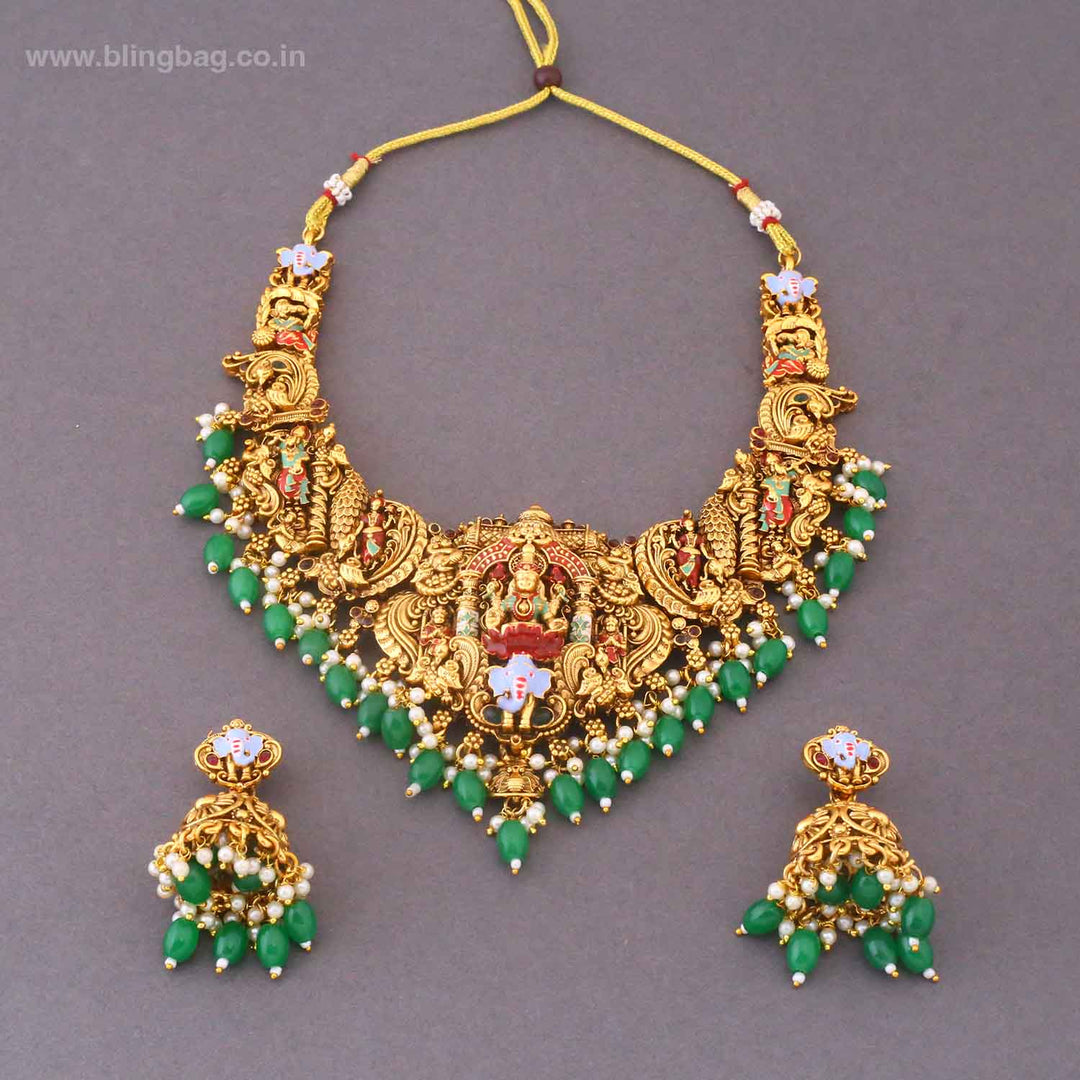 Multicolor Ishreena Bridal Temple Jewellery Set- New Arrival