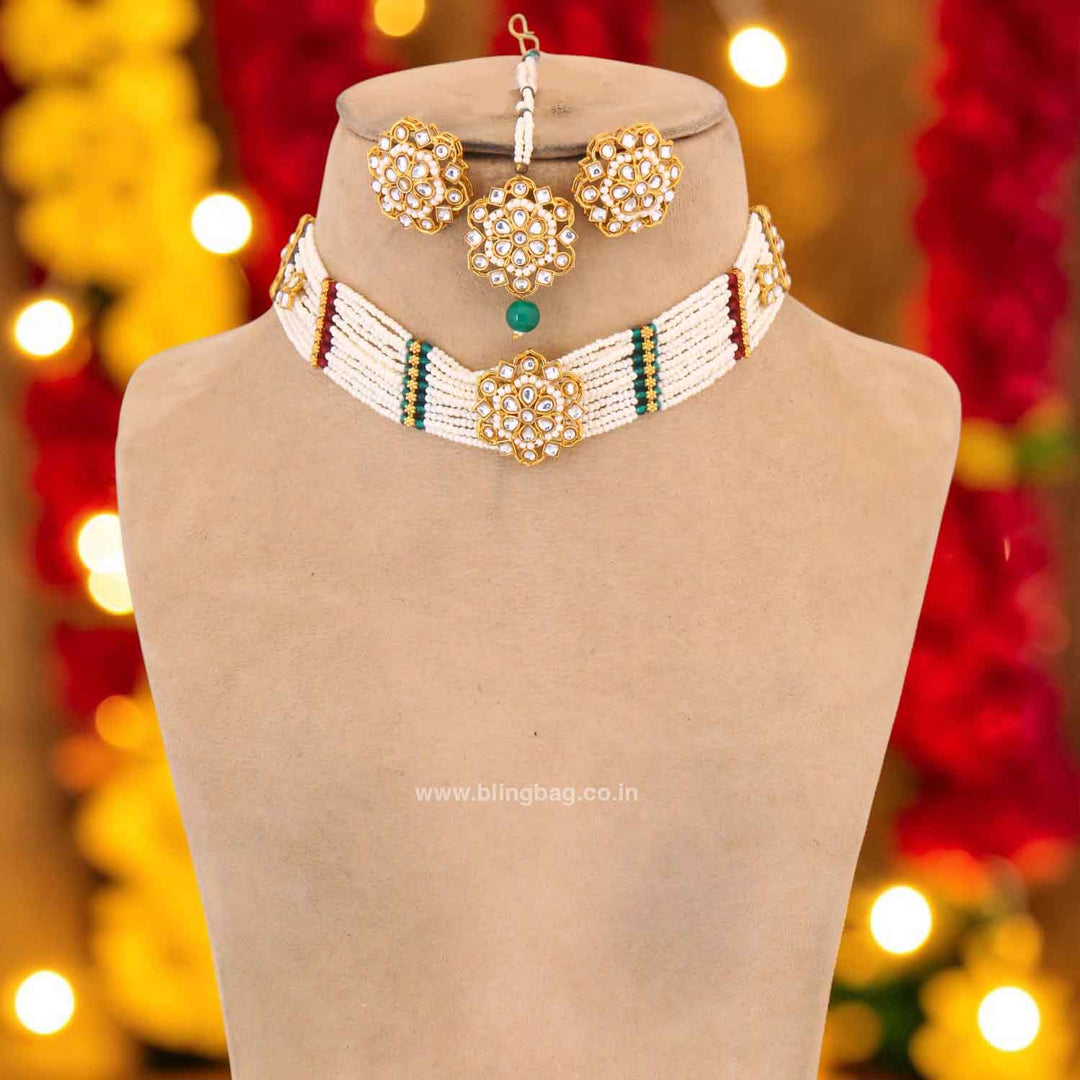 Multicolor Janvi Kundan Jewellery Set