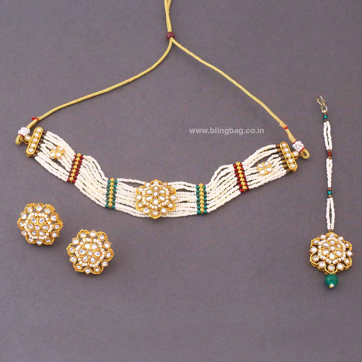Multicolor Janvi Kundan Jewellery Set