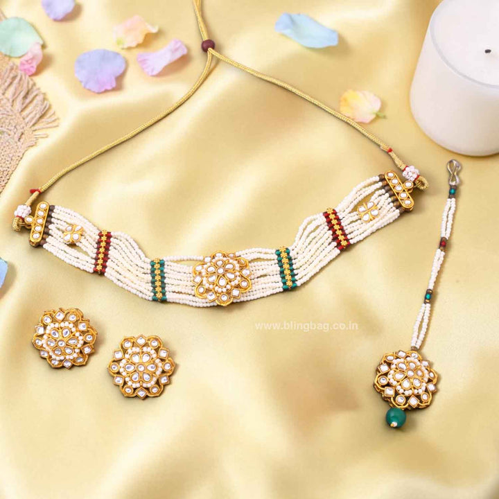 Multicolor Janvi Kundan Jewellery Set