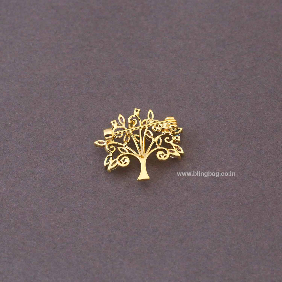 Multicolor Jewel Tree Brooch